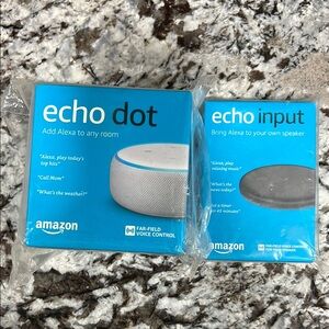 Amazon Echo Dot and Echo Input Bundle - Blue